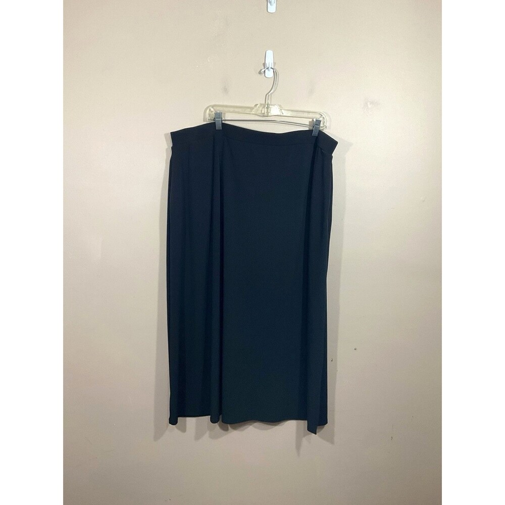 Lane Bryant Stretchy Midi Skirt 22/24 Black Modest Goth Classic Minimalist